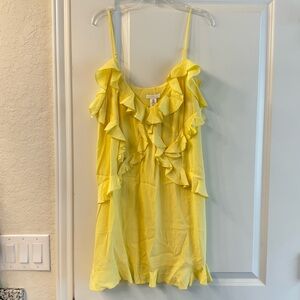 H&M Yellow Ruffled Camisole Dress